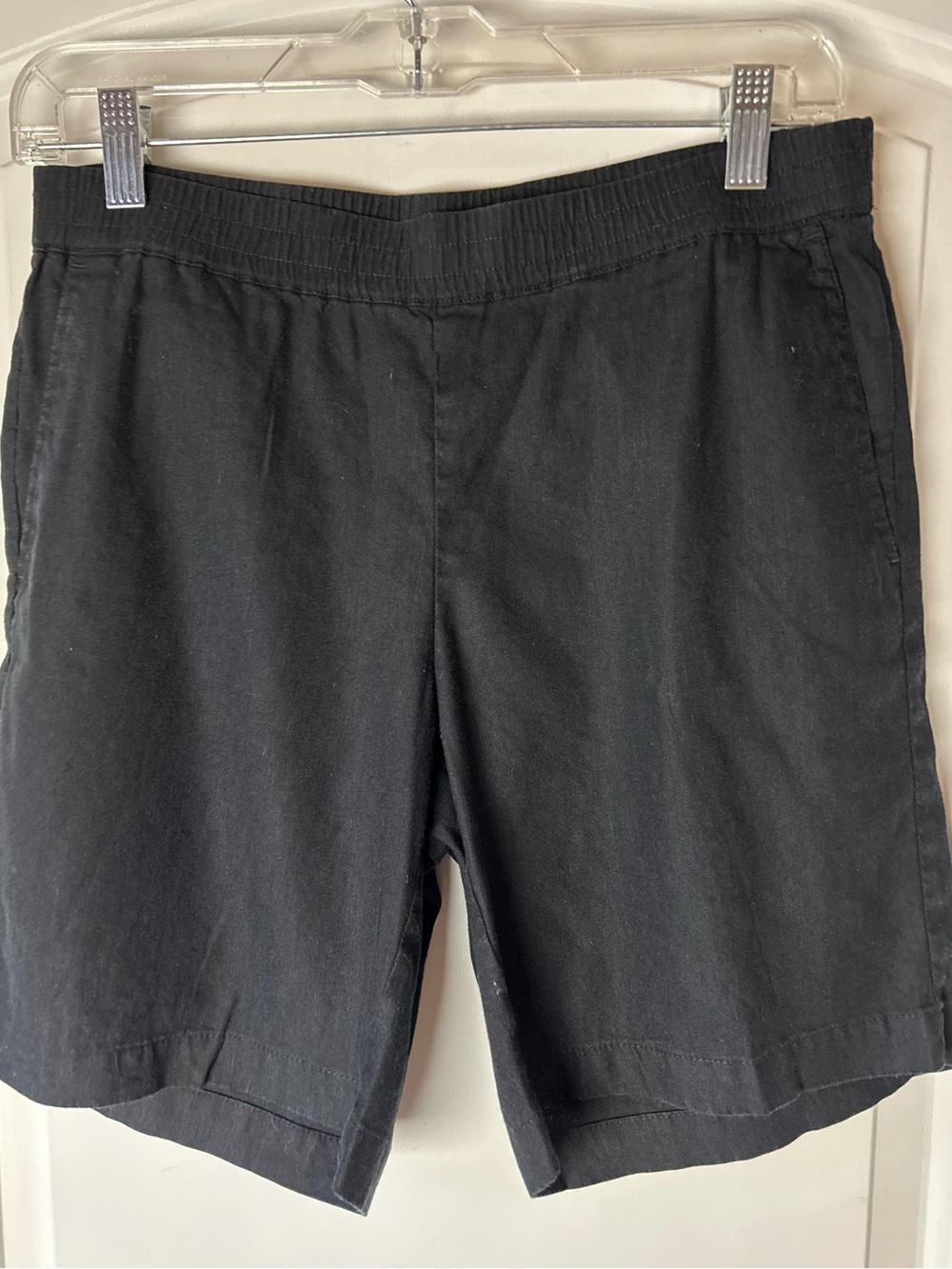 J. Jill Linen Syretch Elastic-Waist Shorts Pockets